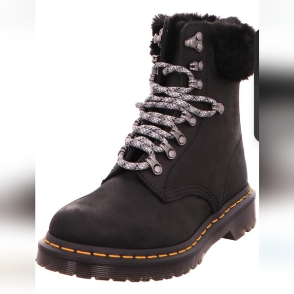 Dr. Martens Womens 1460 Serena Collar Milo faux fur boots New in Box Size 6 - Picture 5 of 16